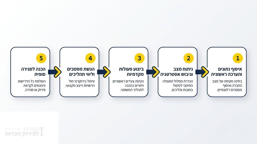 שלבי העבודה בפירוק חברות