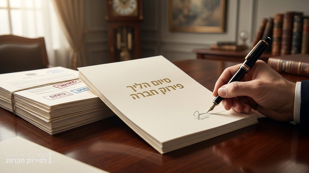 נוצר על ידי מודל בינה מלאכותית Gemini Pro חתימה על בקשת פירוק וסגירת חברה