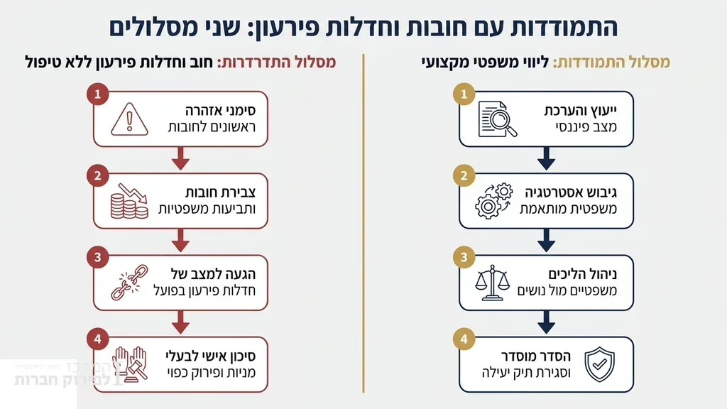 נוצר על ידי מודל בינה מלאכותית Gemini Pro מאזן פיננסי וניהול חובות חברה
